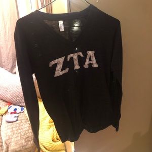 Long sleeve sorority top! Small. blackish grey